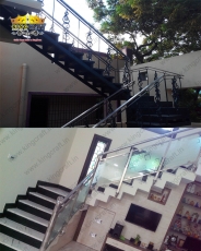 Glass Iron Staircase | Grills and StaireCase India - www.kingcraft.in